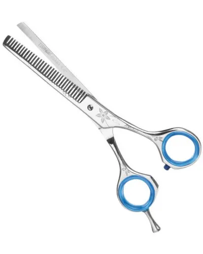 Tijera Esculpir EntresaCar Titanio AzuL y Acero 5,5" Peluqueria ProfesionaL
